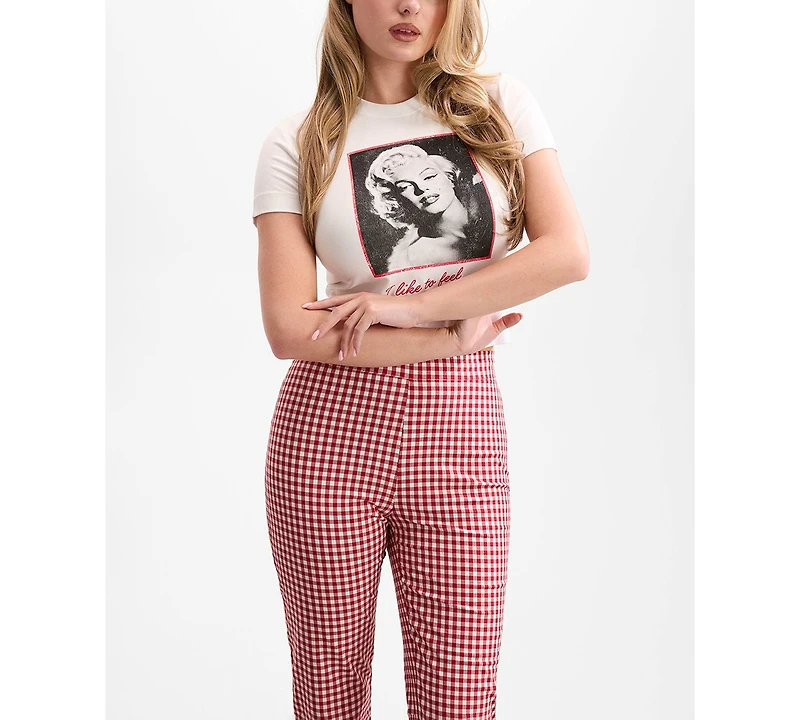 Guess Women's Marilyn Short-Sleeve Crewneck Crop T-Shirt