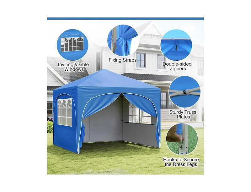 Boyel Living 10 X Ft Pop up Canopy Tent with 4 Removable Sidewalls