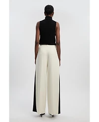 Karen Millen Women's Contrast Colour Wide Leg Trouser