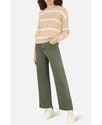Yumi Women's Stretch Canvas Wide Leg Jeans