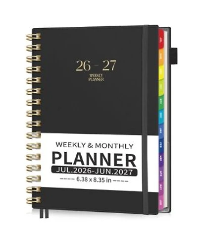 Gnuadz Academic Planner 2026 2027 Weekly Monthly Pvc Tabs