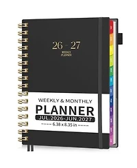 Gnuadz Academic Planner 2026 2027 Weekly Monthly Pvc Tabs