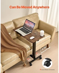 Gouun Overbed Table with Hydraulic Height Adjustment and Tilt Desktop
