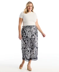 Rafaella Plus Paisley Crochet Trim Pant