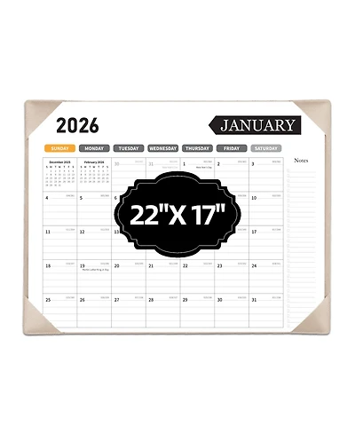 Gnuadz Large Desk Calendar 2026 18 Month Desktop Protecting Pad