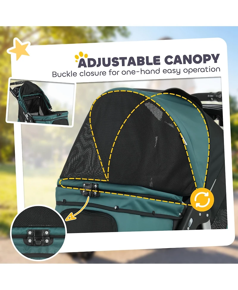 PawHut Foldable Dog Stroller with Wheels for Small Dogs