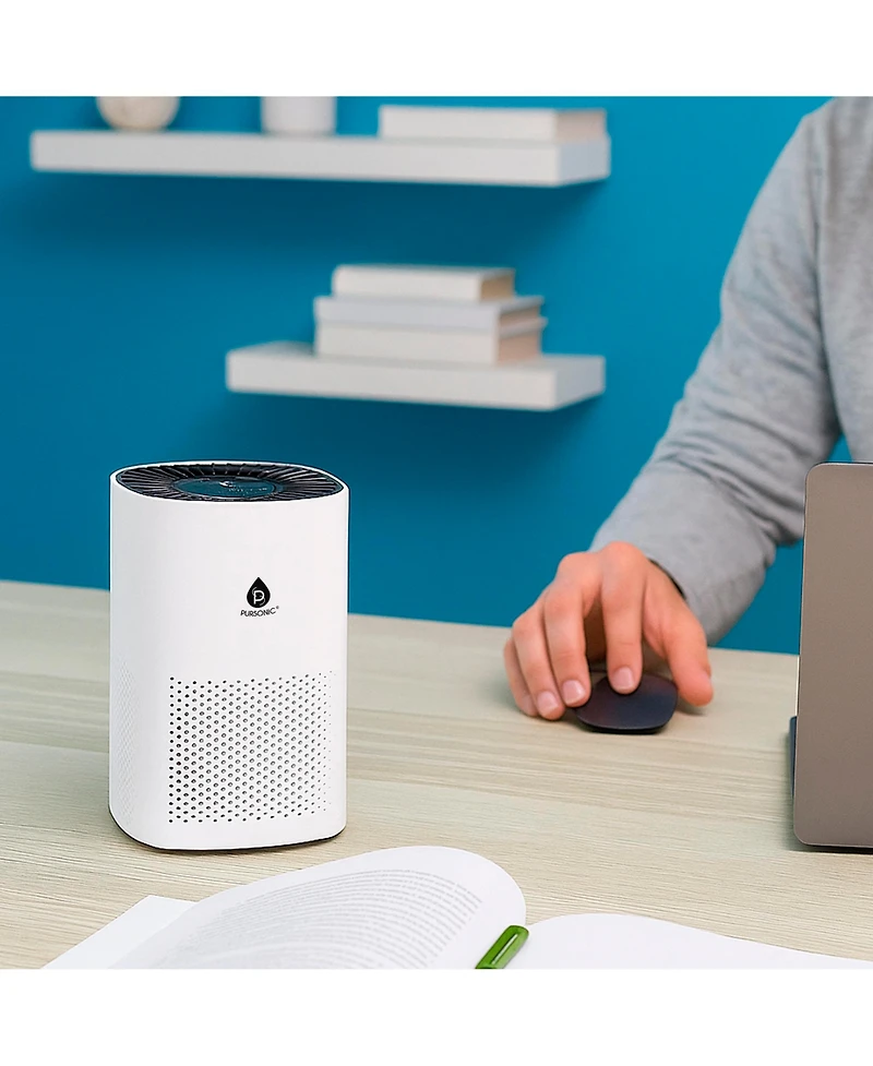 Pursonic Home Wellness Bundle – True Hepa Air Purifier, Sunset Projector Lamp & 6-Pack Essential Oils