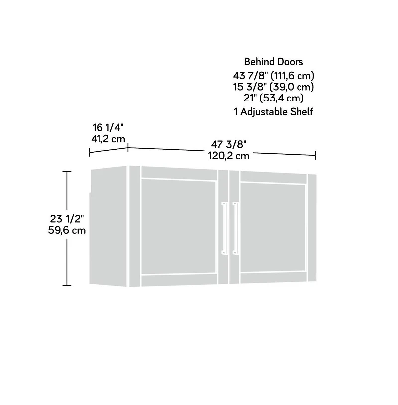 Sauder GarageCore Upper Cabinet and Doors Bundle