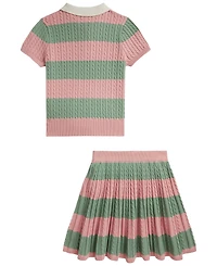 Polo Ralph Lauren Girls' 7-16 Short-Sleeve Sweater and Skirt, 2-Piece Set