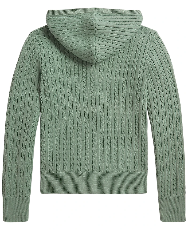 Polo Ralph Lauren Girls' 7-16 Mini-Cable Full-Zip Sweater