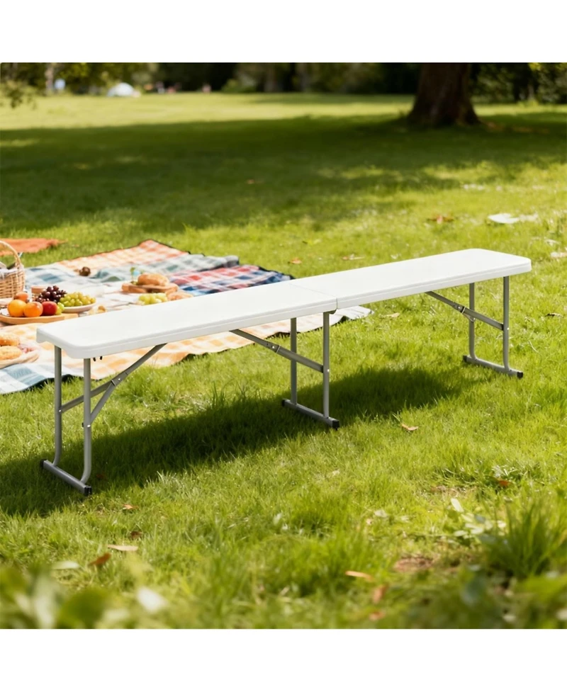 Yiortwo Plastic Folding Bench with Handle, Portable Picnic Camping Seat