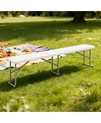 Yiortwo Plastic Folding Bench with Handle, Portable Picnic Camping Seat