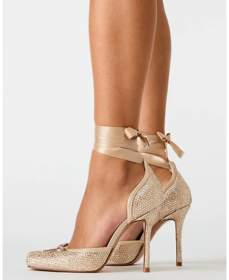 Steve Madden Women's Larina-r Lace-Up High-Heel Ballet Pumps