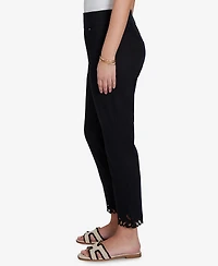 Ruby Rd. Petite Embroidered Cutout Denim Ankle Pants