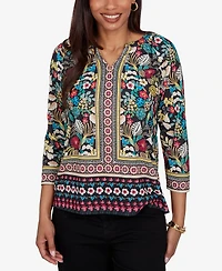 Ruby Rd. Petite Paradise Tropic Print Knit Top
