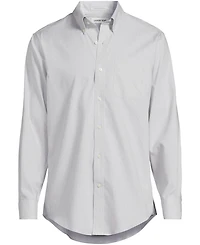 Lands' End Men's Traditional Fit Solid No Iron Supima Pinpoint Buttondown Collar Dress Shirt