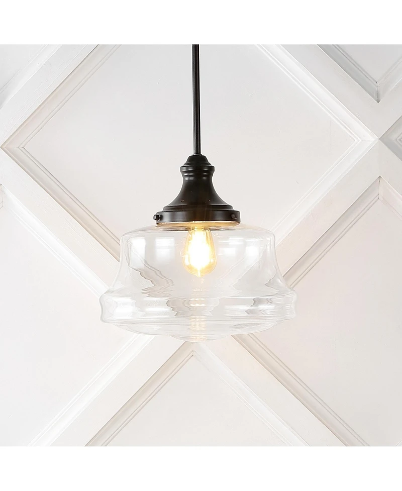 Schoolhouse Bohemian Farmhouse Iron/Glass Led Pendant