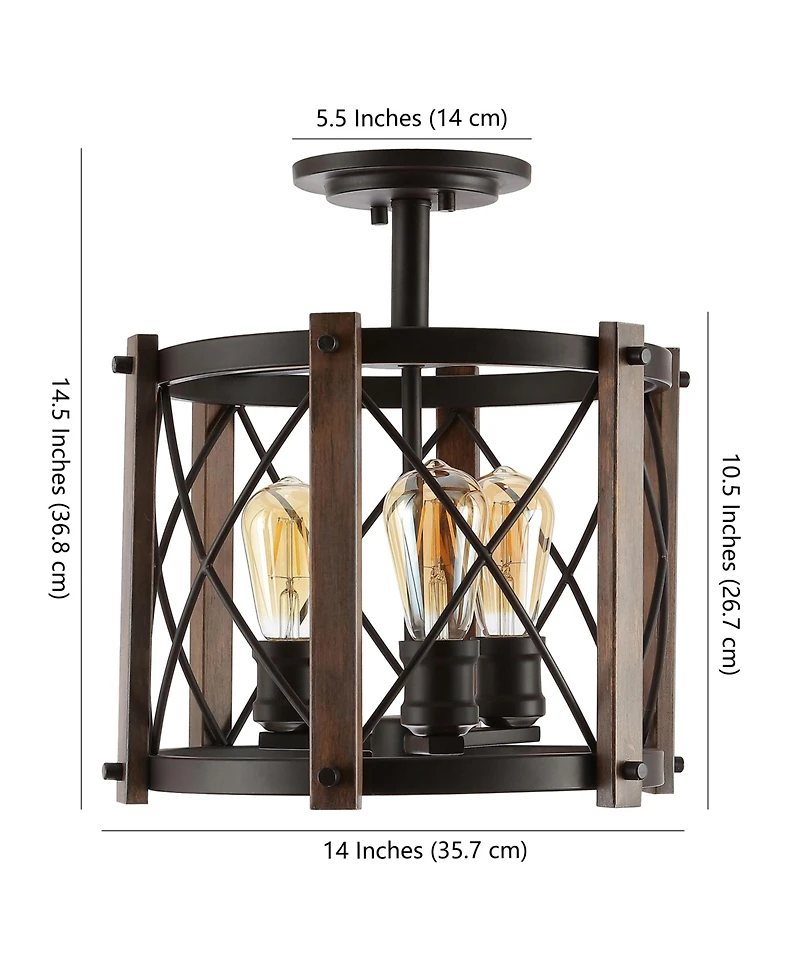 Ferme Iron Rustic Farmhouse Led Flush Mount