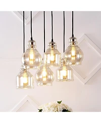 Sydney Bohemian Farmhouse Iron/Glass Cluster Led Pendant