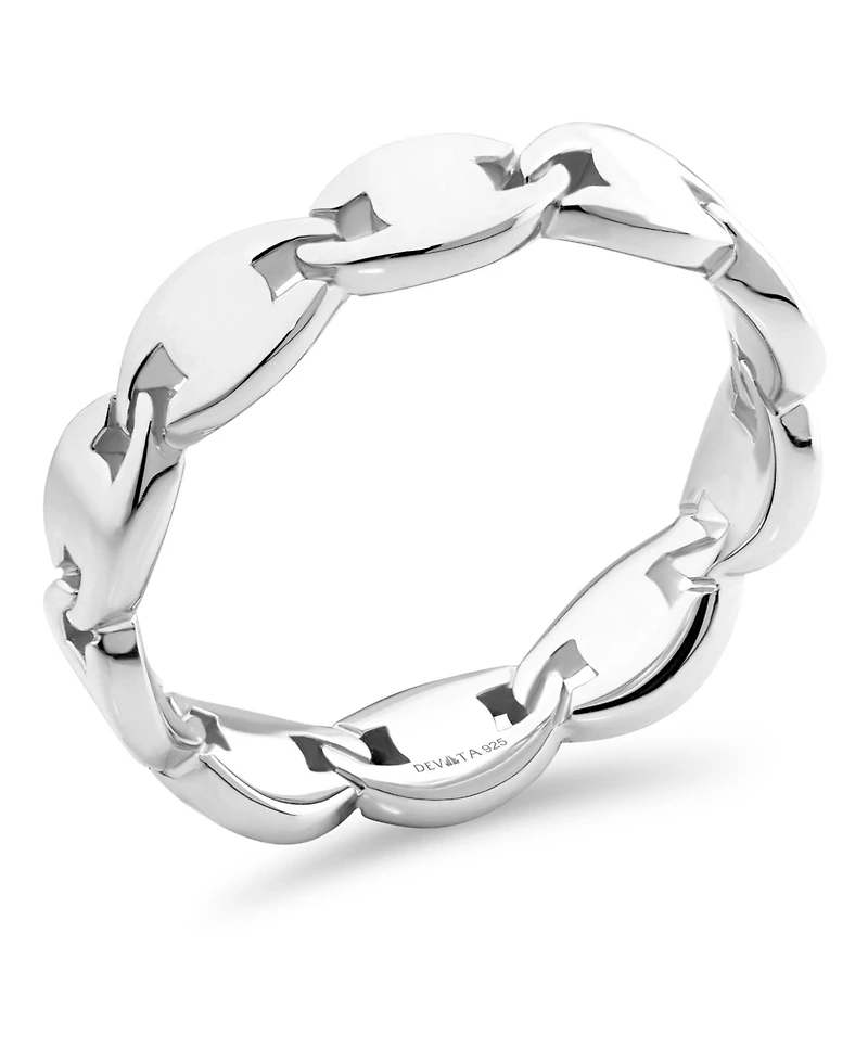 Devata Mariner Anchor Ring in Rhodium Plated Sterling Silver