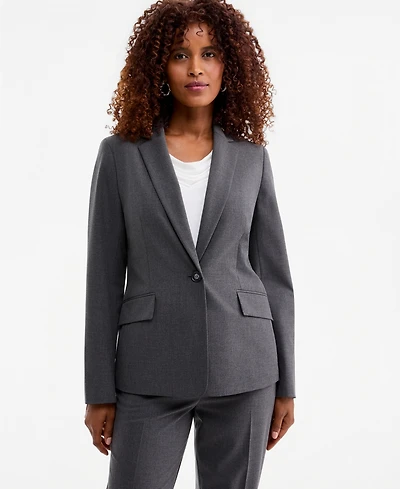 Kasper Women's Machine Washable Bi-Stretch One-Button Blazer, Regular & Petite