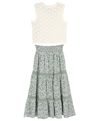 Rare Editions Girls' 7-16 Sleeveless Top, Vest and Dress, 3-Piece Set