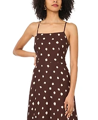 1.state Women's Linen Blend Printed Maxi Dress