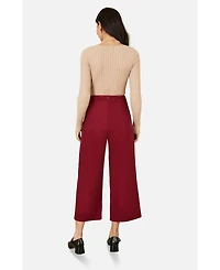 Yumi Women's Cord Cropped Wide Leg Pants