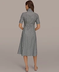 Donna Karan Weekend Women's Collared Button-Front Dress