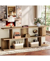 Tribesigns 3-Tier Farmhouse Console Table, 71 Inches Extra Long Sofa Table Behind Couch