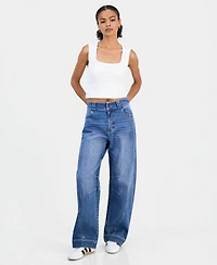 Tinseltown Juniors' Wide Barrel-Leg Jeans