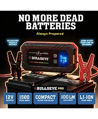 Bullseye Pro 12V 2250mAh Rechargeable Portable Battery Jump Starter with Light, Power Bank