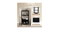 Volenca Bathroom Storage Cabinet with Open Shelves and Double Doors