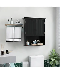 sumyeg 2-Door Wall Mount Bathroom Storage Cabinet with Open Shelf