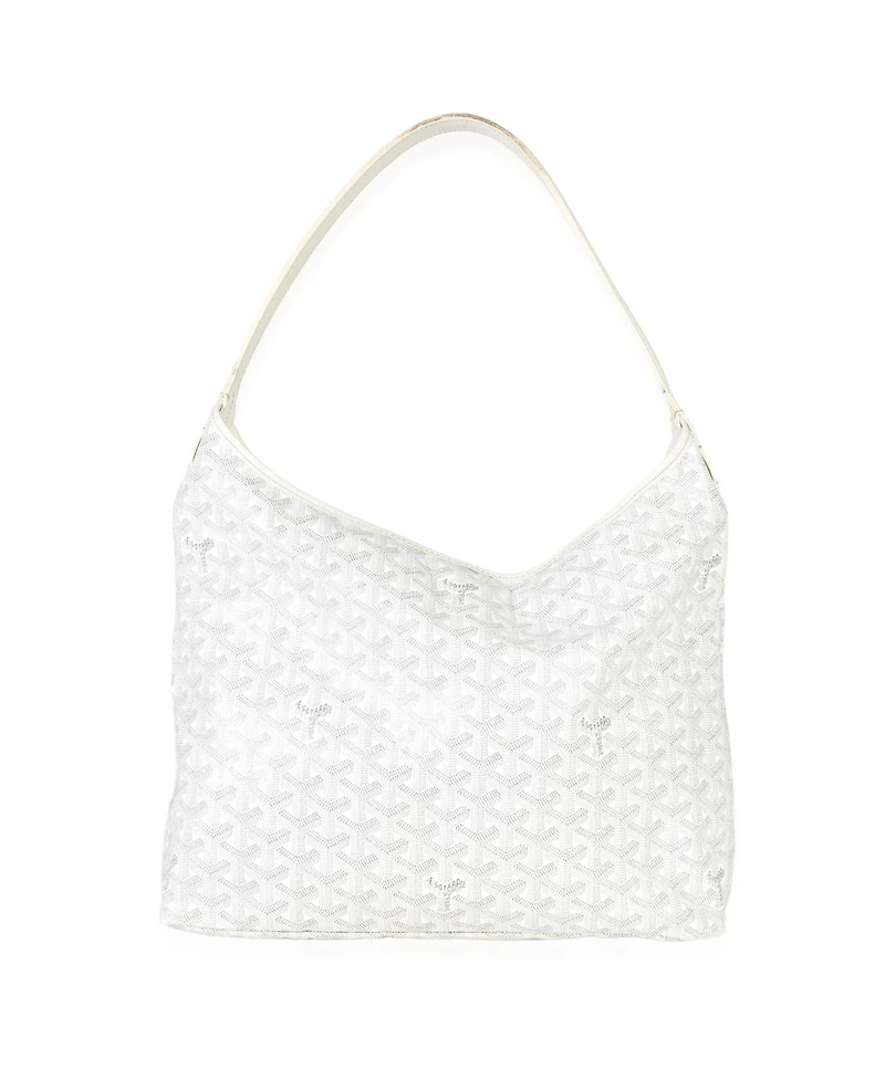 Pre-Owned Goyard White Goyardine Canvas Boheme Hobo
