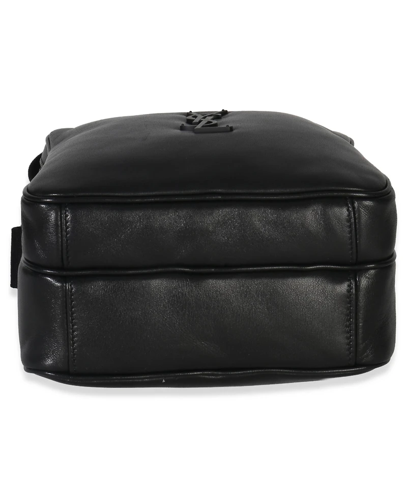Pre-Owned Saint Laurent Black Lambskin Monogram Niki Cube Camera Bag