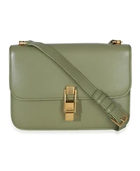 Pre-Owned Saint Laurent Light Green Smooth Calfskin Le Carre Satchel