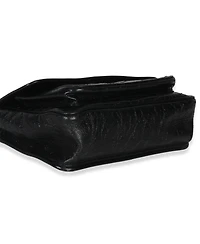 Pre-Owned Saint Laurent Black Crinkled Calfskin Matelasse Medium Niki Chain Satchel