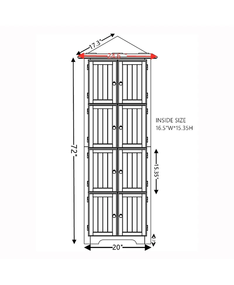 Airsurfer Tall Corner Storage Cabinet with Shelves for Bathroom