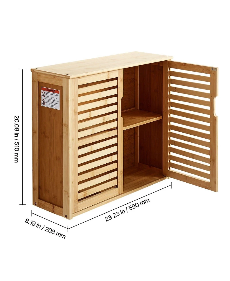 Busdays Bathroom Wall Cabinet 2 Doors and Adjustable Shelf with 3 Height Levels Medicine Cabinet Wall Mounted Hanging Organizer
