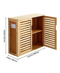 Busdays Bathroom Wall Cabinet 2 Doors and Adjustable Shelf with 3 Height Levels Medicine Cabinet Wall Mounted Hanging Organizer