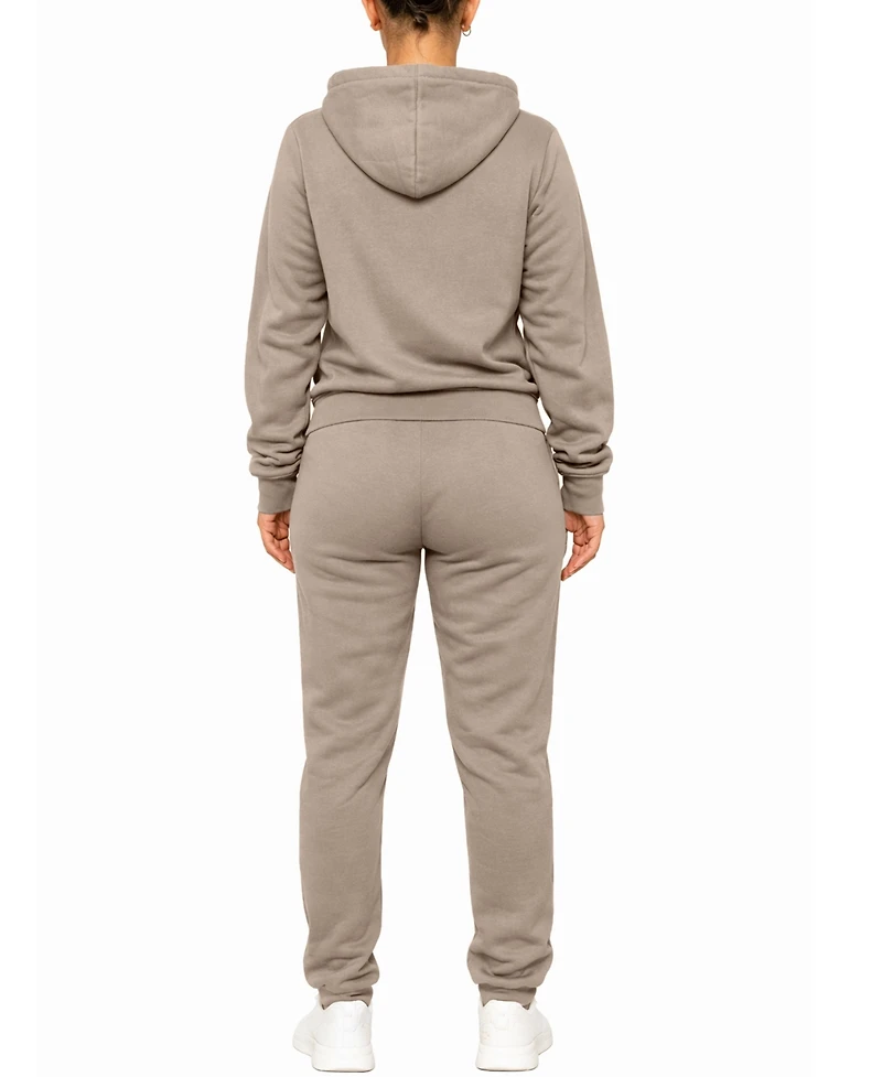 Blu Rock Women's Loose Fit Full-Zip Hoodie and Jogger Sweatpants Matching, 2-Piece Set
