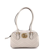 Pre-Owned Gucci Small Gg Marmont Top Handle Shoulder Bag Matelasse Leather