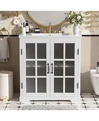 Airsurfer 30 Inch Modern Bathroom Vanity with Ceramic Sink Cabinet White