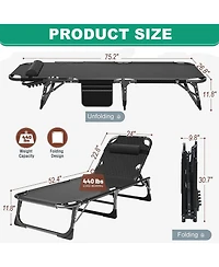 Aboron 2 Pack 4-in-1 Sunbathing Lounge Chair with Removable Cotton Cushion, Adjustable, Uv-Resistant, Portable Beach and Pool Chair