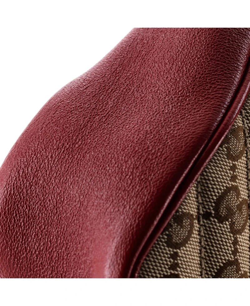 Pre-Owned Gucci Medium Gg Marmont Flap Bag Diagonal Quilted Gg Canvas with Leather