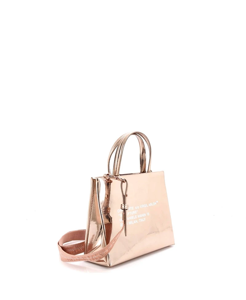 Pre-Owned Off White Mini Box Tote Printed Patent