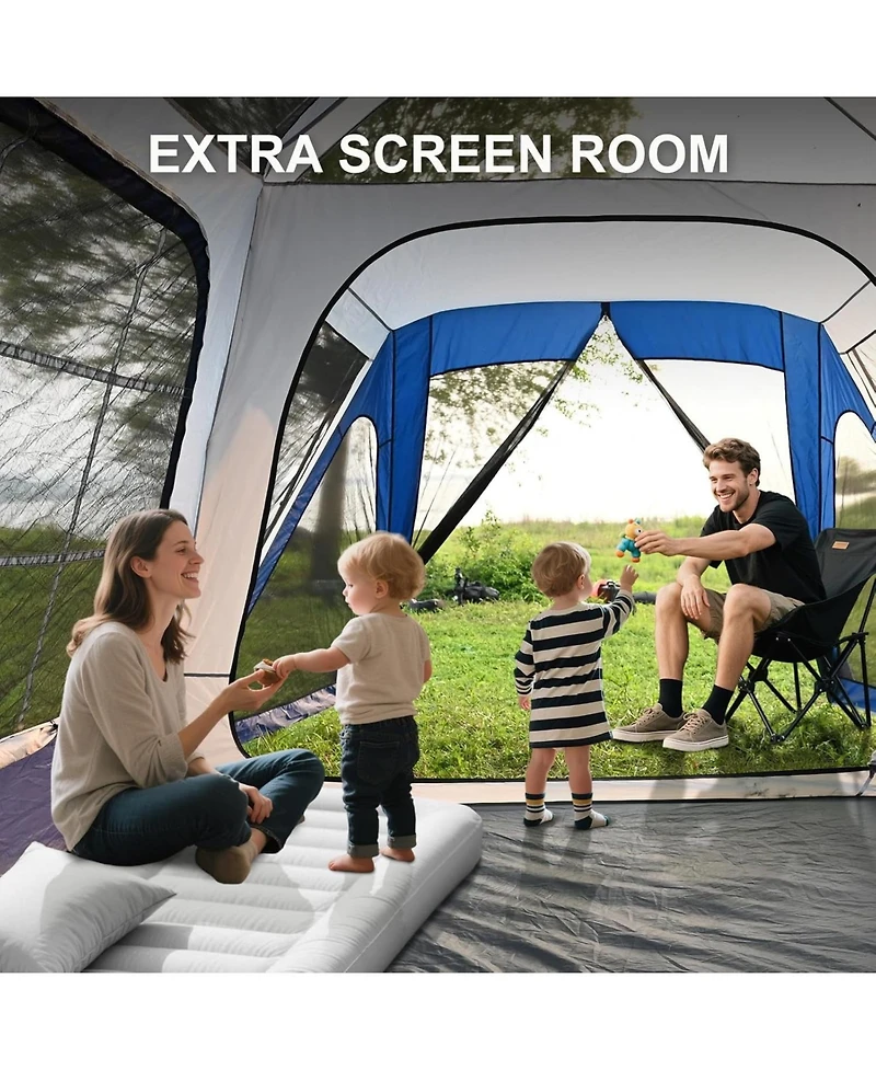 Aboron 6-8 Person Suv Tailgate Tent - Waterproof Camping with Rainfly and Awning, Large 15.6' x 10' 7.5' Design