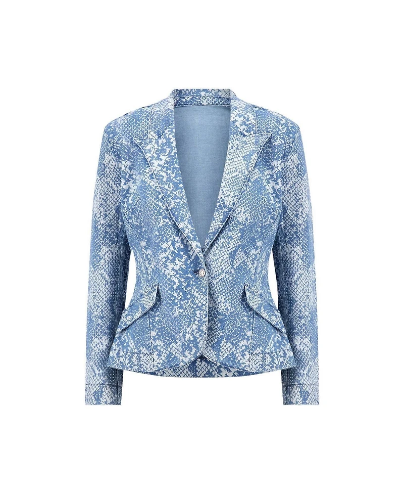 The Noli Shop Women's Marie Single Breasted Blazer Snake