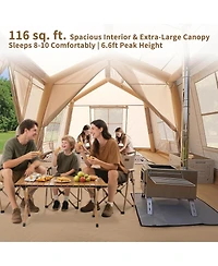 Aboron 4-Season Inflatable Camping Tent - Easy Setup Blow Up Tent with Hand Pump, Windproof and Breathable - Fits 2-8 People